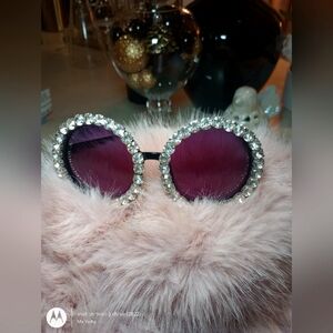 Eye wear. 🕶️ Black Rhinestone Rimmed sun glasses.